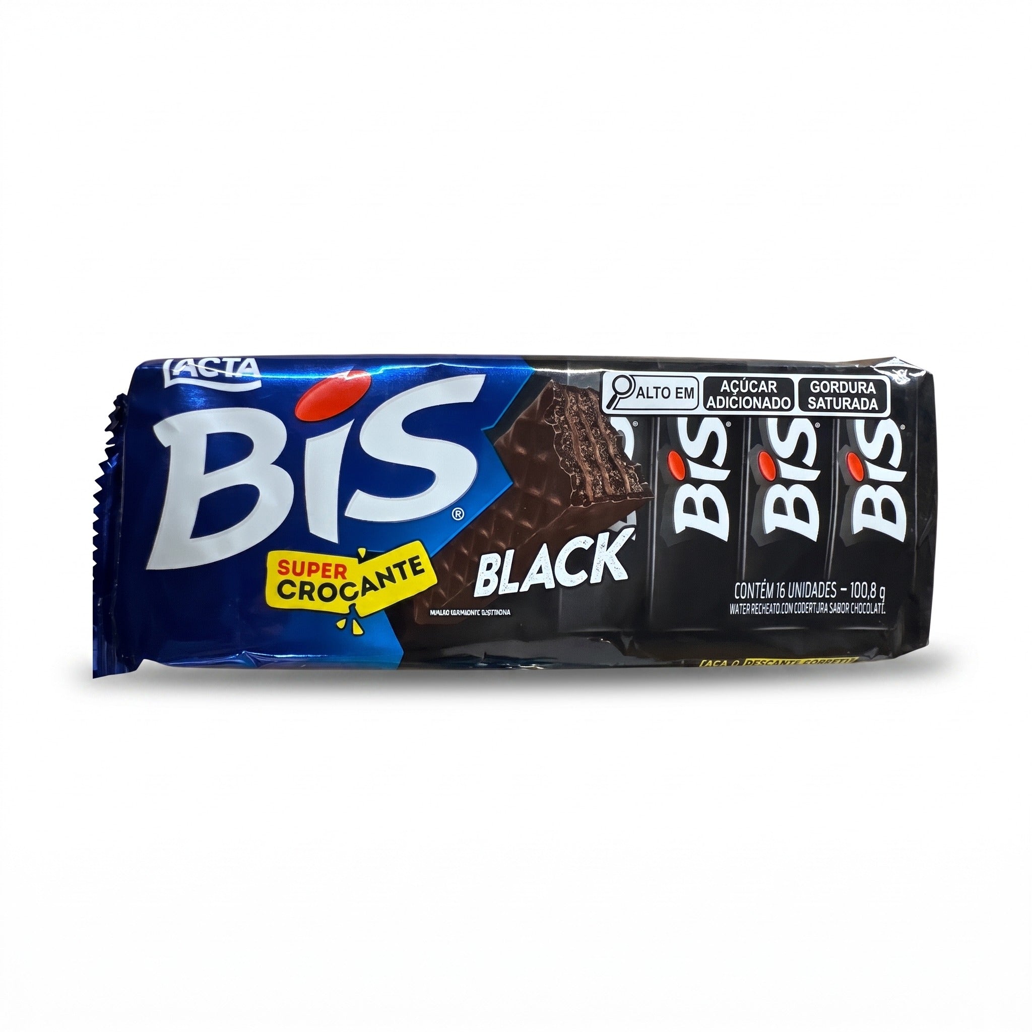 Lacta Bis Black Wafer com Chocolate Negro 16 Unidades 100,8g