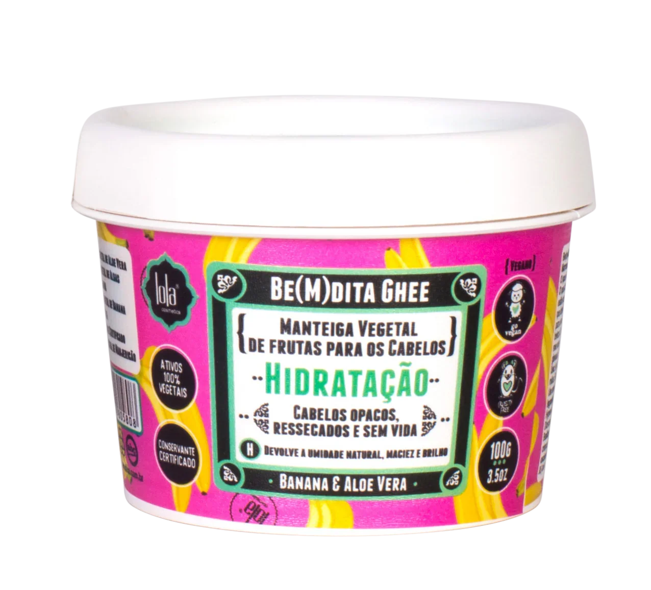 Lola Be(M)Dita Ghee Máscara Hidratação Banana E Aloe Vera 100g - Ilha dos cosméticos