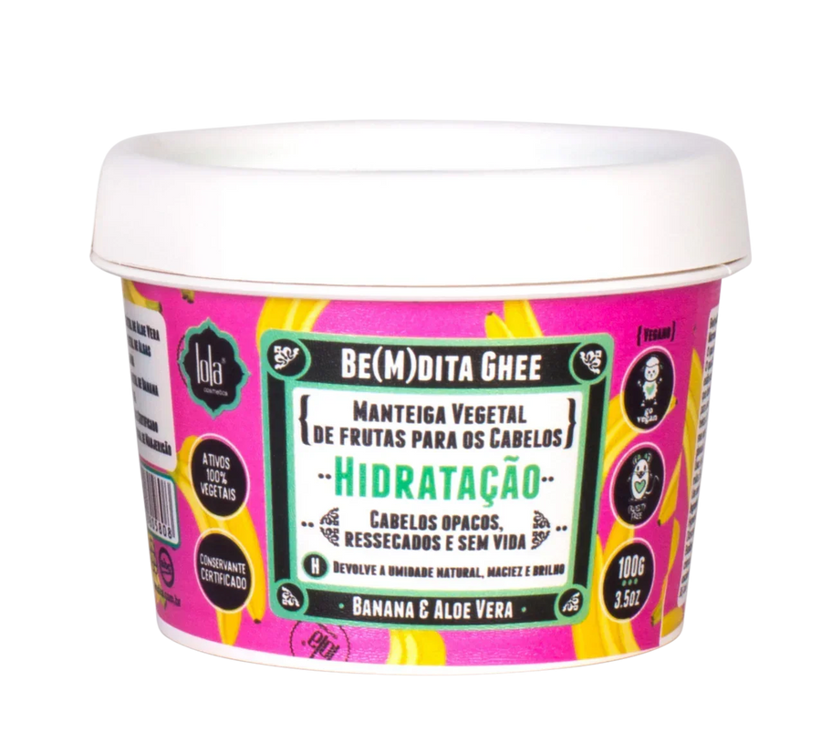 Lola Be(M)Dita Ghee Máscara Hidratação Banana E Aloe Vera 100g - Ilha dos cosméticos