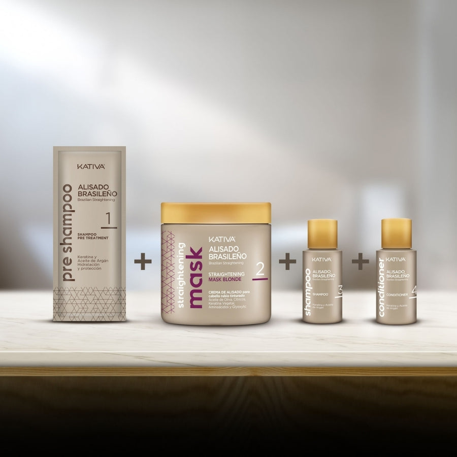 Kativa Pack Alisamento Brasileiro Blonde para Cabelo Loiro: detalhe do produto