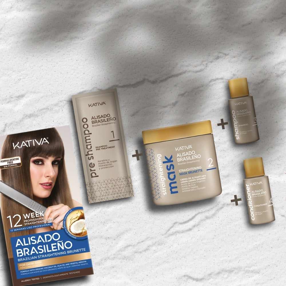 Kativa Pack Alisamento Brasileiro Brunette para Cabelo Escuro: ingredientes em destaque