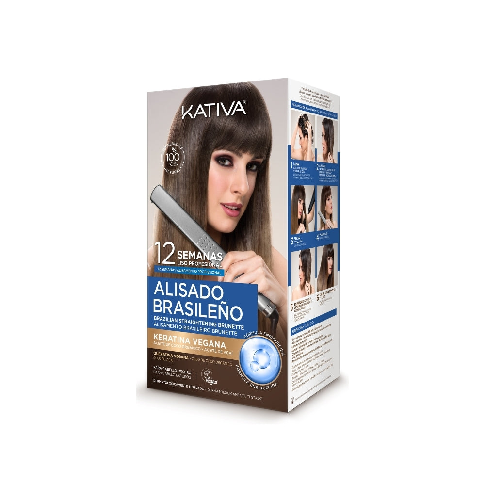 Kativa Pack Alisamento Brasileiro Brunette para Cabelo Escuro: selos da marca