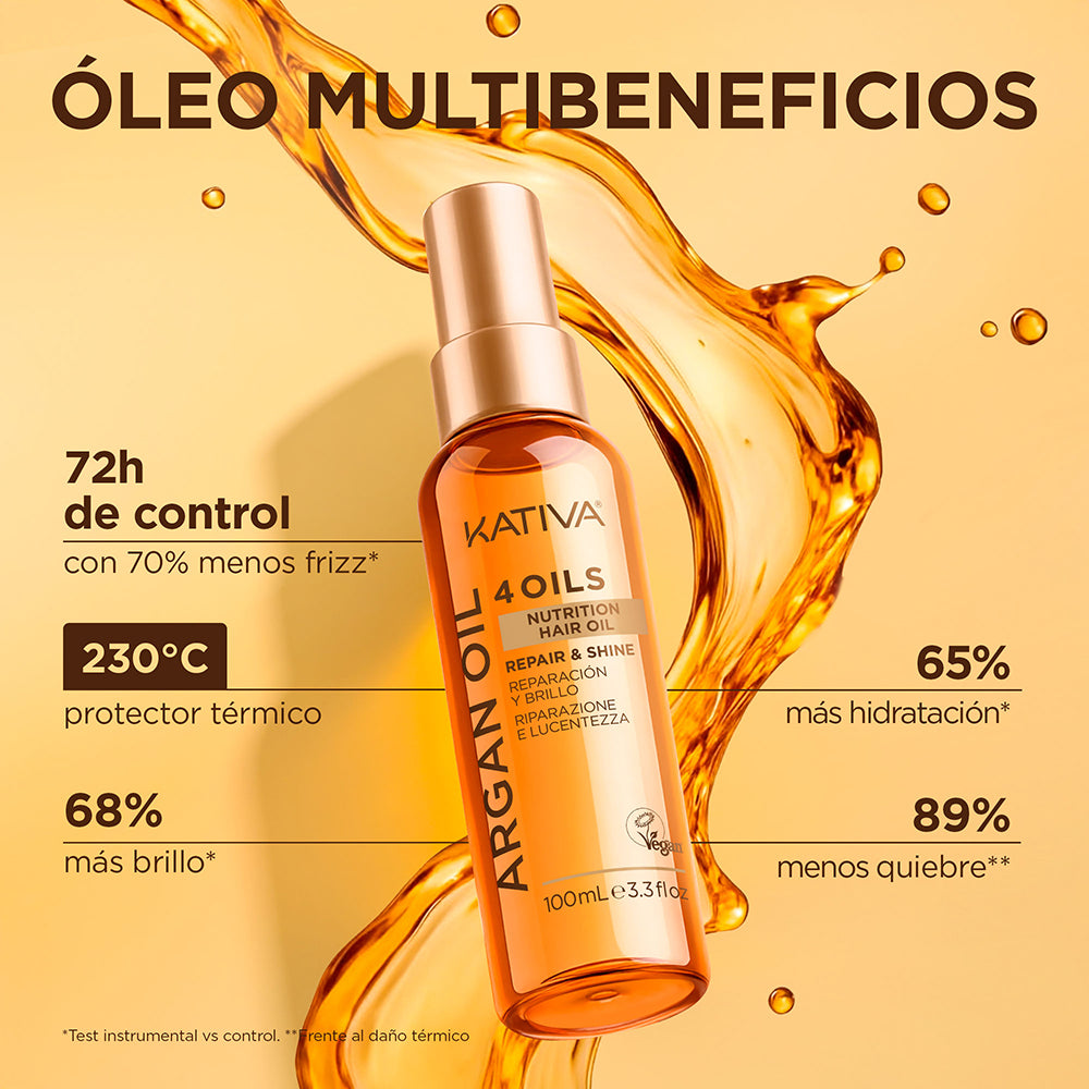 Kativa Argan Oil 4 Oils Óleo Capilar Reparação e Brilho: benefícios