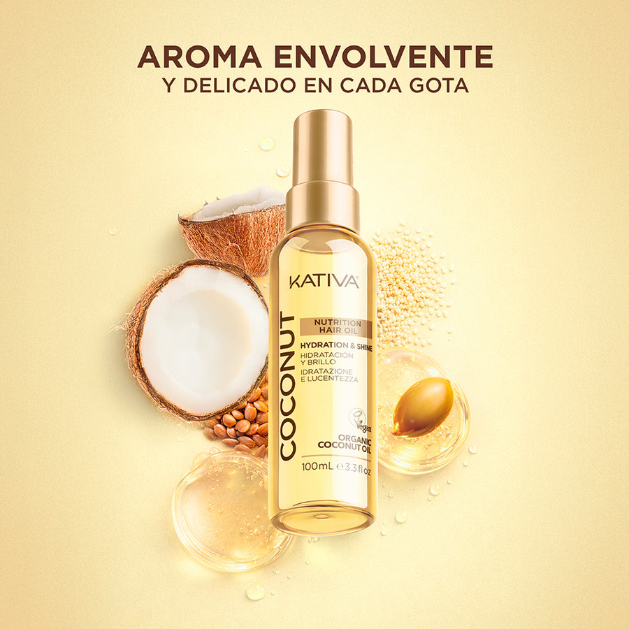 Kativa Coconut Nutrition Hair Oil Óleo Capilar Hidratação e Brilho: o aroma
