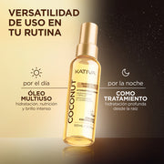 Kativa Coconut Nutrition Hair Oil Óleo Capilar Hidratação e Brilho: usos de dia e de noite