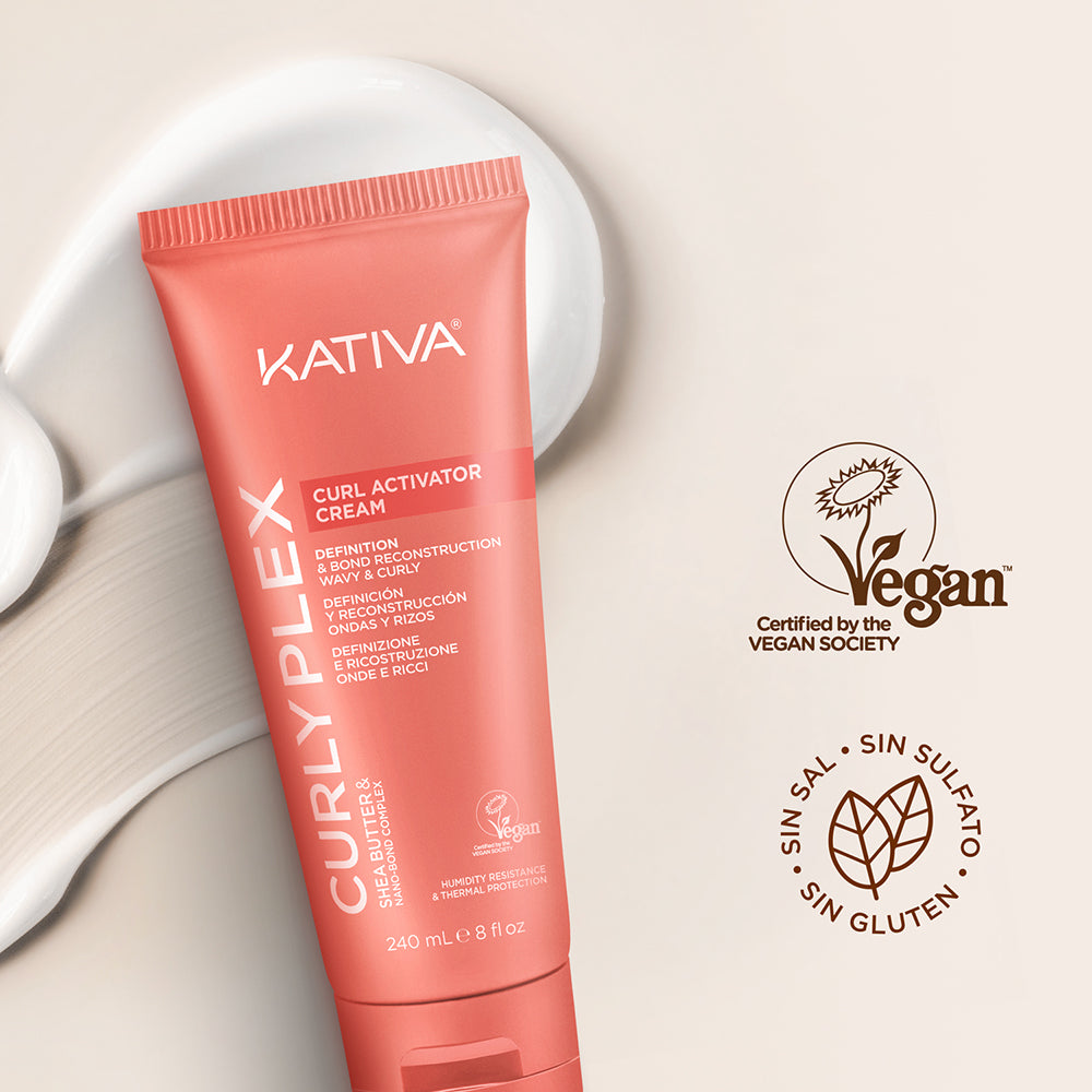 Kativa Curly Plex Curl Activator Cream Creme Ativador de Cachos: selos da marca