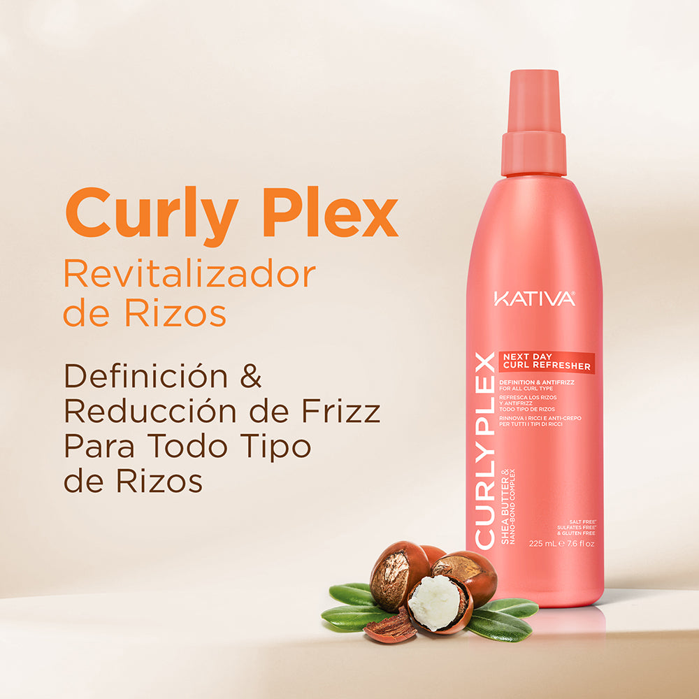 Kativa Curly Plex Next Day Curl Refresher Spray Revitalizador de Cachos: detalhe do produto