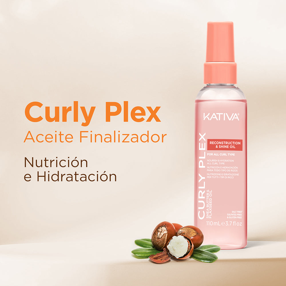 Kativa Curly Plex Reconstruction & Shine Oil Óleo Finalizador para Cachos: detalhe do produto