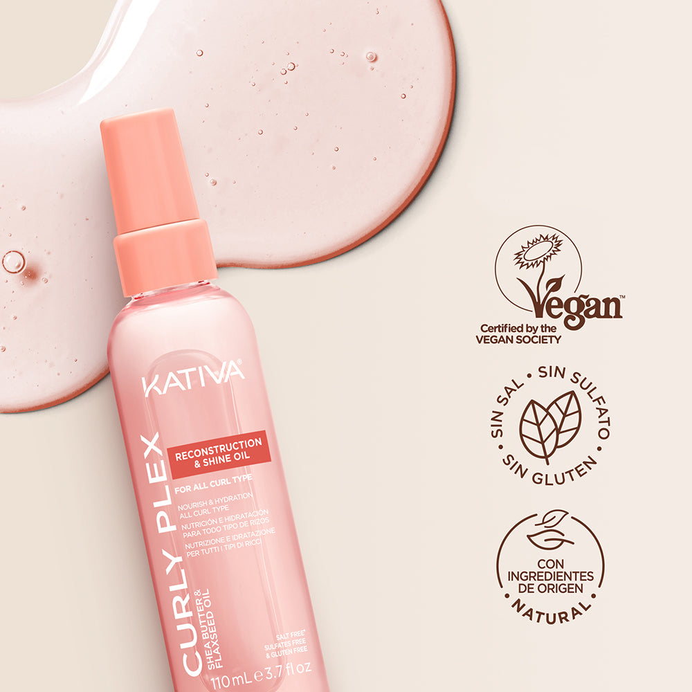 Kativa Curly Plex Reconstruction & Shine Oil Óleo Finalizador para Cachos: ingredientes em destaque