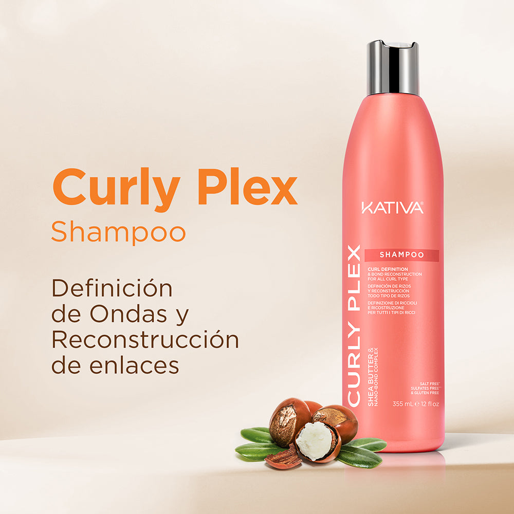 Kativa Curly Plex Shampoo Definição de Cachos e Reconstrução: detalhe do produto