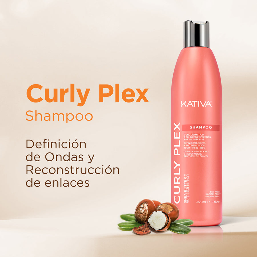 Kativa Curly Plex Shampoo Definição de Cachos e Reconstrução: detalhe do produto