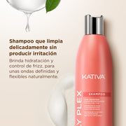Kativa Curly Plex Shampoo Definição de Cachos e Reconstrução: detalhe do produto