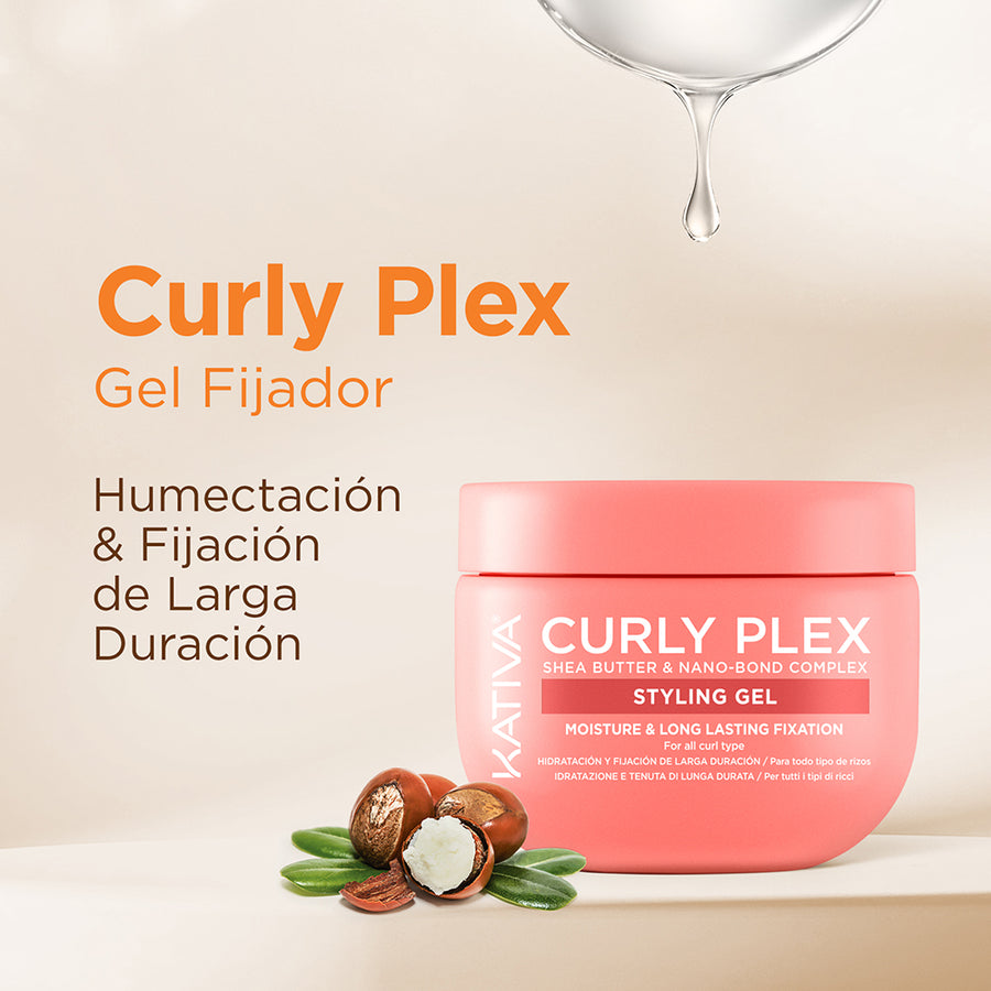 Kativa Curly Plex Styling Gel Gel Fixador de Cachos Longa Duração: detalhe do produto