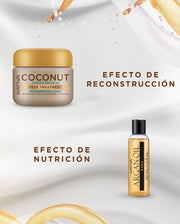 Kativa Hair Cocktail Coconut & Argan Oil Pack Nutri-Reconstrução Máscara 150ml + Óleo: detalhe do produto