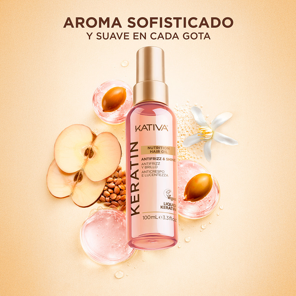 Kativa Keratin Nutrition Hair Oil Óleo Capilar Antifrizz e Brilho: o aroma