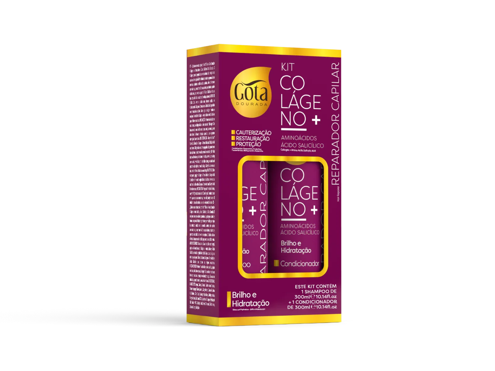Gota Dourada Kit Colágeno Shampoo + Condicionador 300ml - Ilha dos cosméticos