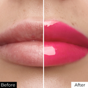 Antes e depois com Lamel All In One Óleo Labial com Cor e Efeito Volume 3ml Nº 403
