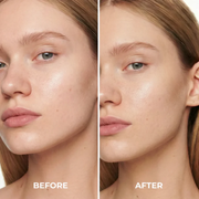 Antes e depois com Lamel Cloud Matte Base Líquida Mate de Cobertura Total 30ml Nº 03N