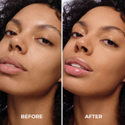 Antes e depois com Lamel Cloud Matte Base Líquida Mate de Cobertura Total 30ml Nº 07W