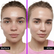 Antes e depois com Lamel Hello Glow Primer Iluminador em Gel para Rosto 30ml