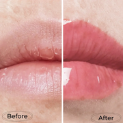 Antes e depois com Lamel Let's Glaze Óleo Labial Hidratante com Brilho 4ml Nº 401
