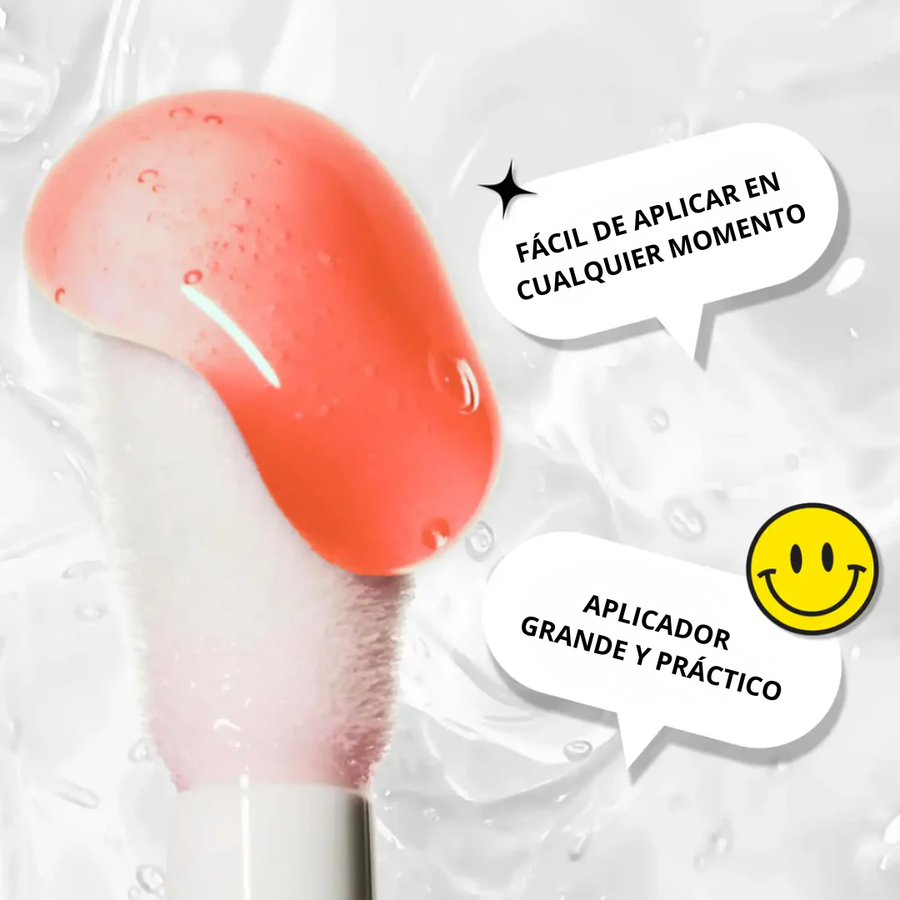 Lamel Let's Glaze Óleo Labial Hidratante com Brilho 4ml Nº 402, painel da marca com as características