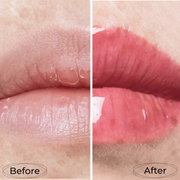 Antes e depois com Lamel Let's Glaze Óleo Labial Hidratante com Brilho 4ml Nº 403