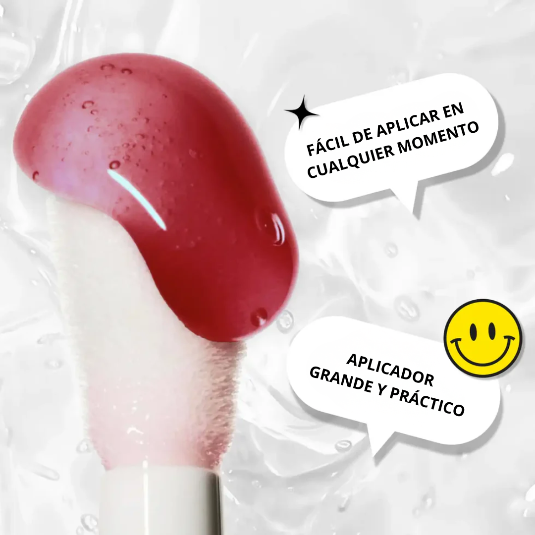 Lamel Let's Glaze Óleo Labial Hidratante com Brilho 4ml Nº 404, painel da marca com as características