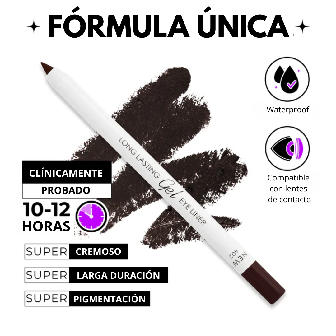 Lamel Gel Eye Liner Lápis de Olhos de Longa Duração 1,8g Nº 402, painel da marca com as características