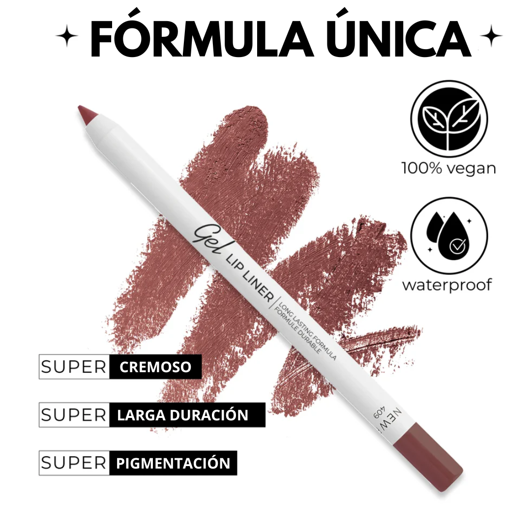 Lamel Gel Lip Liner Lápis de Lábios de Longa Duração 1,7g Nº 401, painel da marca com as características