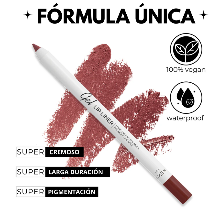 Lamel Gel Lip Liner Lápis de Lábios de Longa Duração 1,7g Nº 404, painel da marca com as características