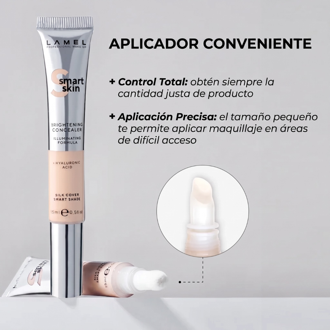 Lamel Smart Skin Corretor Iluminador com Ácido Hialurónico 15ml Nº 401, painel da marca com as características