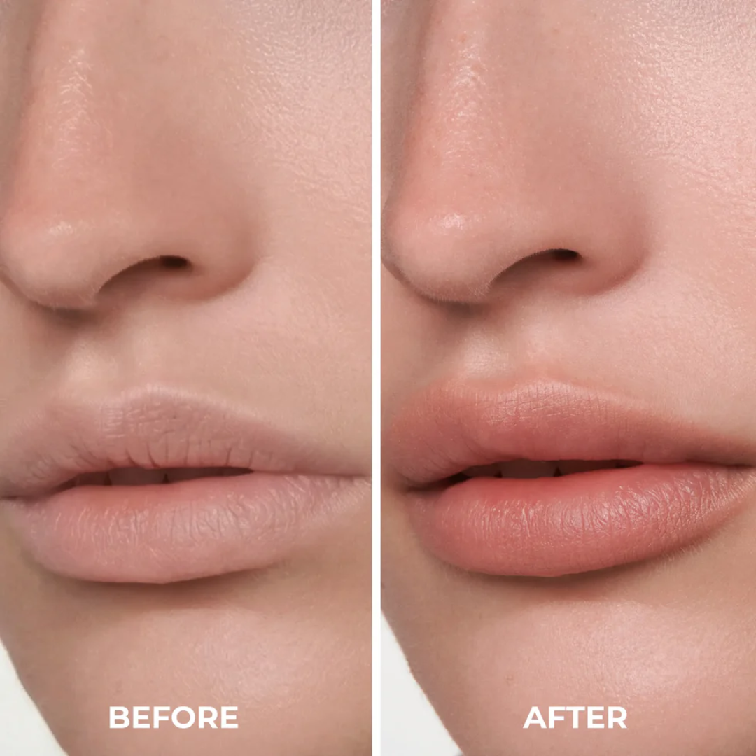 Antes e depois com Lamel Lip Definer Lápis de Lábios para Contorno 1,1g Nº 401