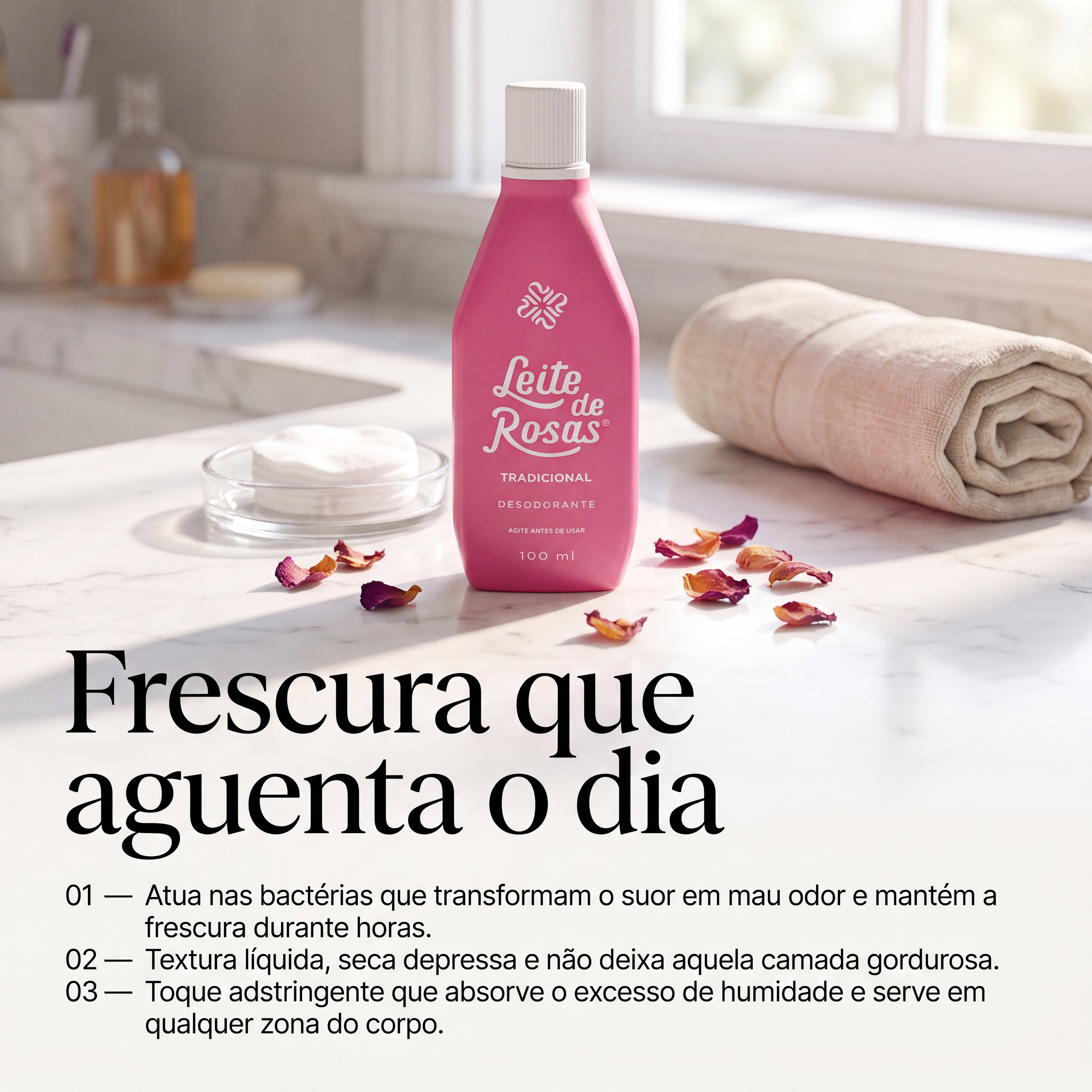 Leite de Rosas Tradicional Desodorante Líquido Ação Duradoura 100ml — foto 2