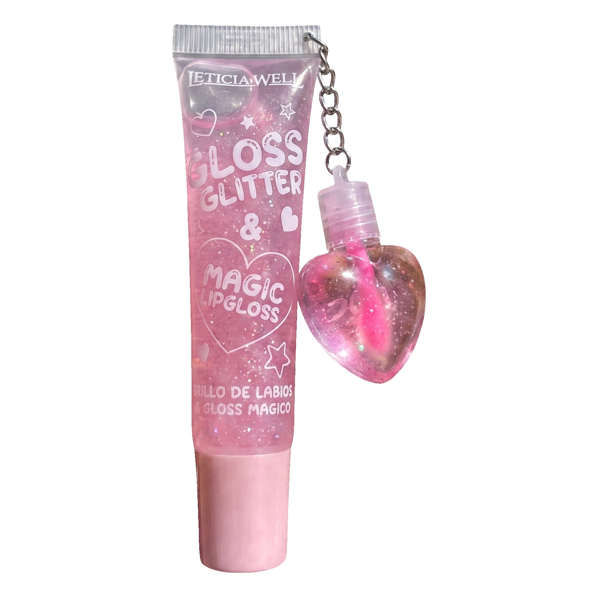 Leticia Well Gloss Glitter e Magic Lipgloss com Pendente Coração 15ml — foto 2