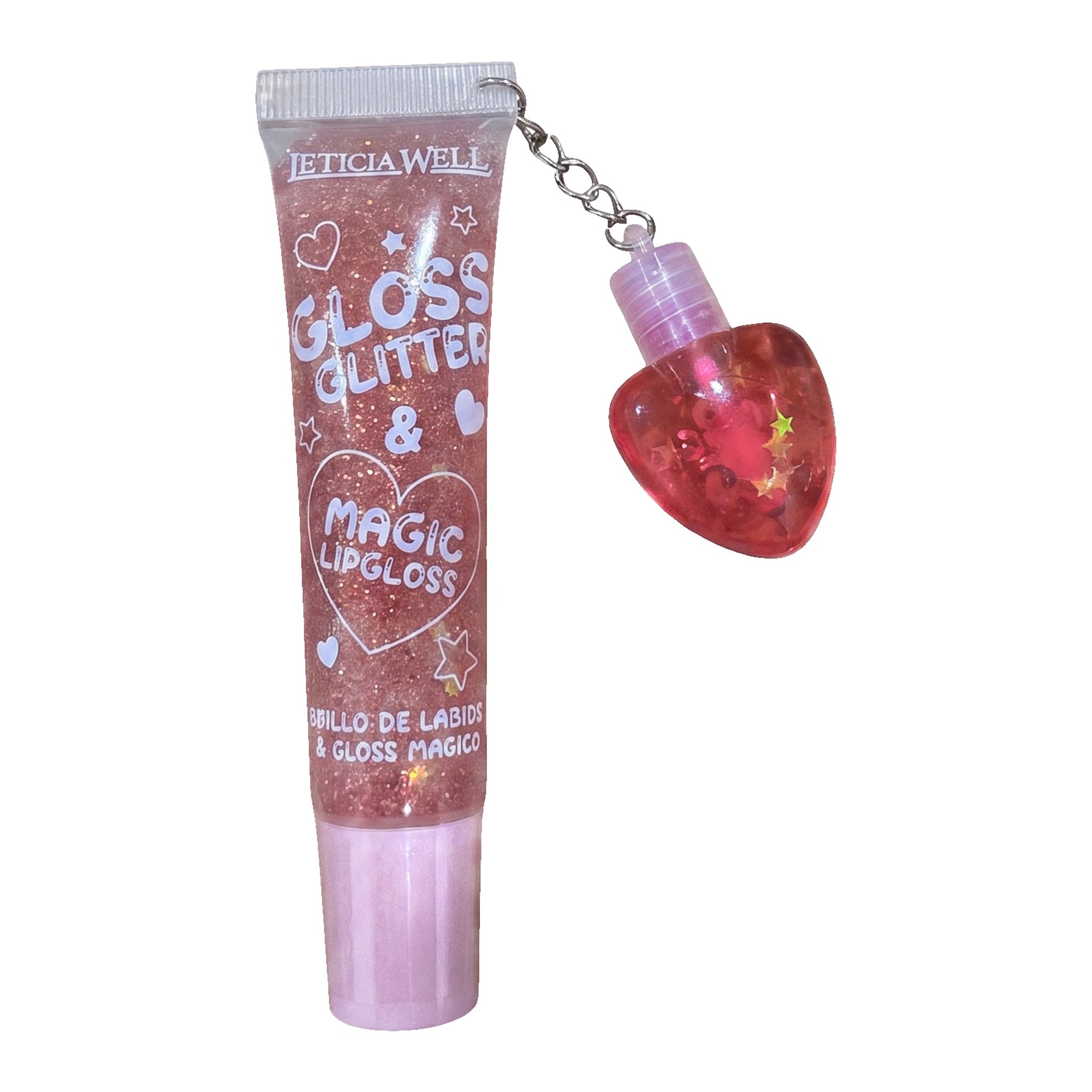 Leticia Well Gloss Glitter e Magic Lipgloss com Pendente Coração 15ml — foto 6