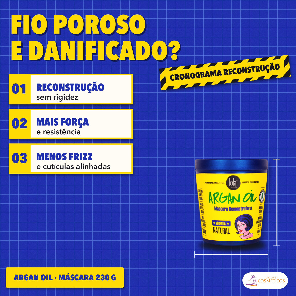Máscara Argan Oil Lola Reconstrutora Proteína de Arroz: apresentação, com o que a fórmula faz pelo fio