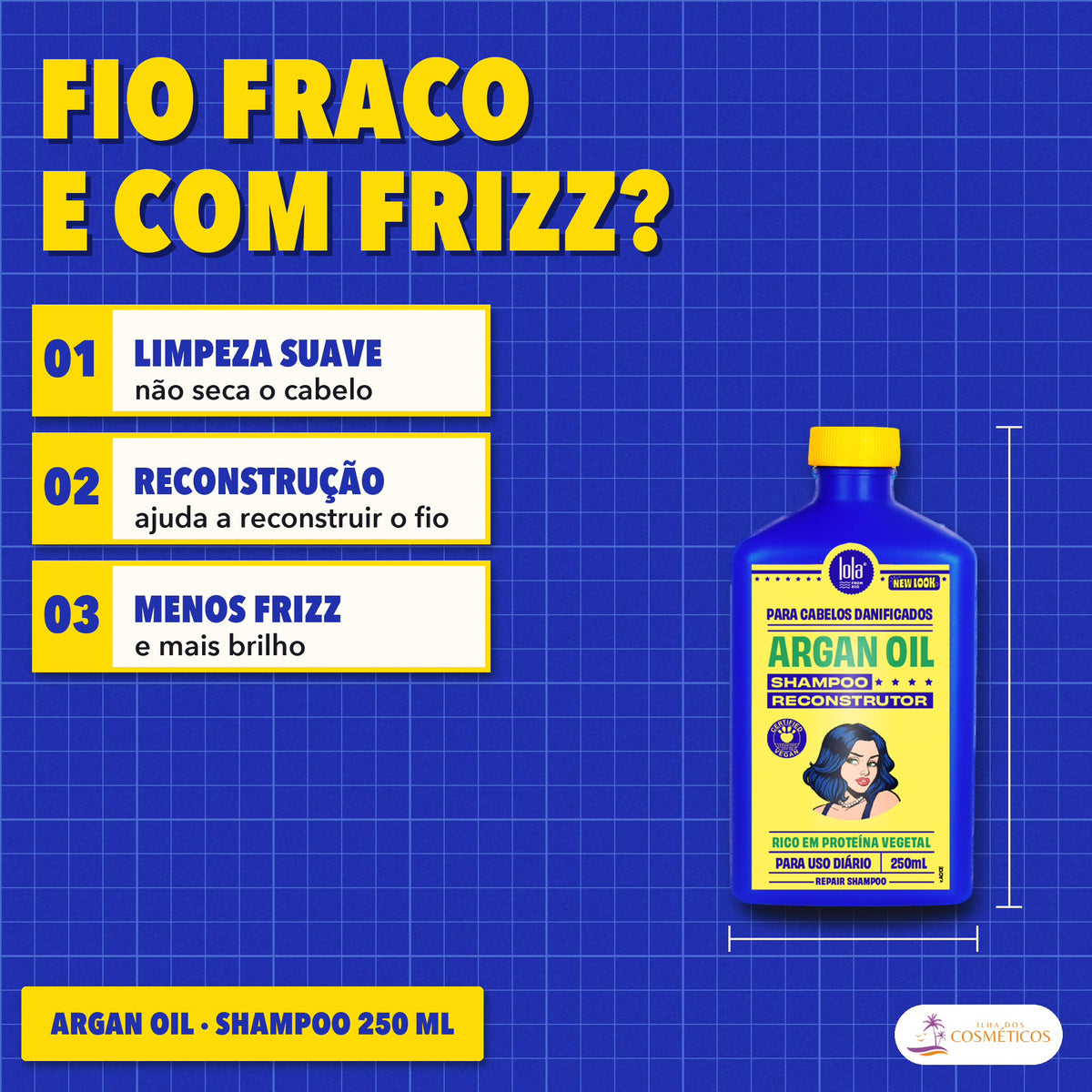 Shampoo Argan Oil Lola Reconstrutor sem Sulfatos: apresentação, com o que a fórmula faz pelo fio