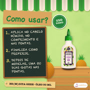Óleo Be(M)dita Ghee Lola Nutrição Abacaxi: como usar, passo a passo, com o tempo e a frequência