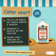 Shampoo Be(M)dita Ghee Lola Reconstrução Papaya: como usar, passo a passo, com o tempo e a frequência