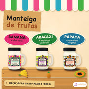 Pack Be(M)dita Ghee Lola Cronograma Capilar: os três potes com banana e aloe vera, abacaxi e bacuri, papaya e queratina