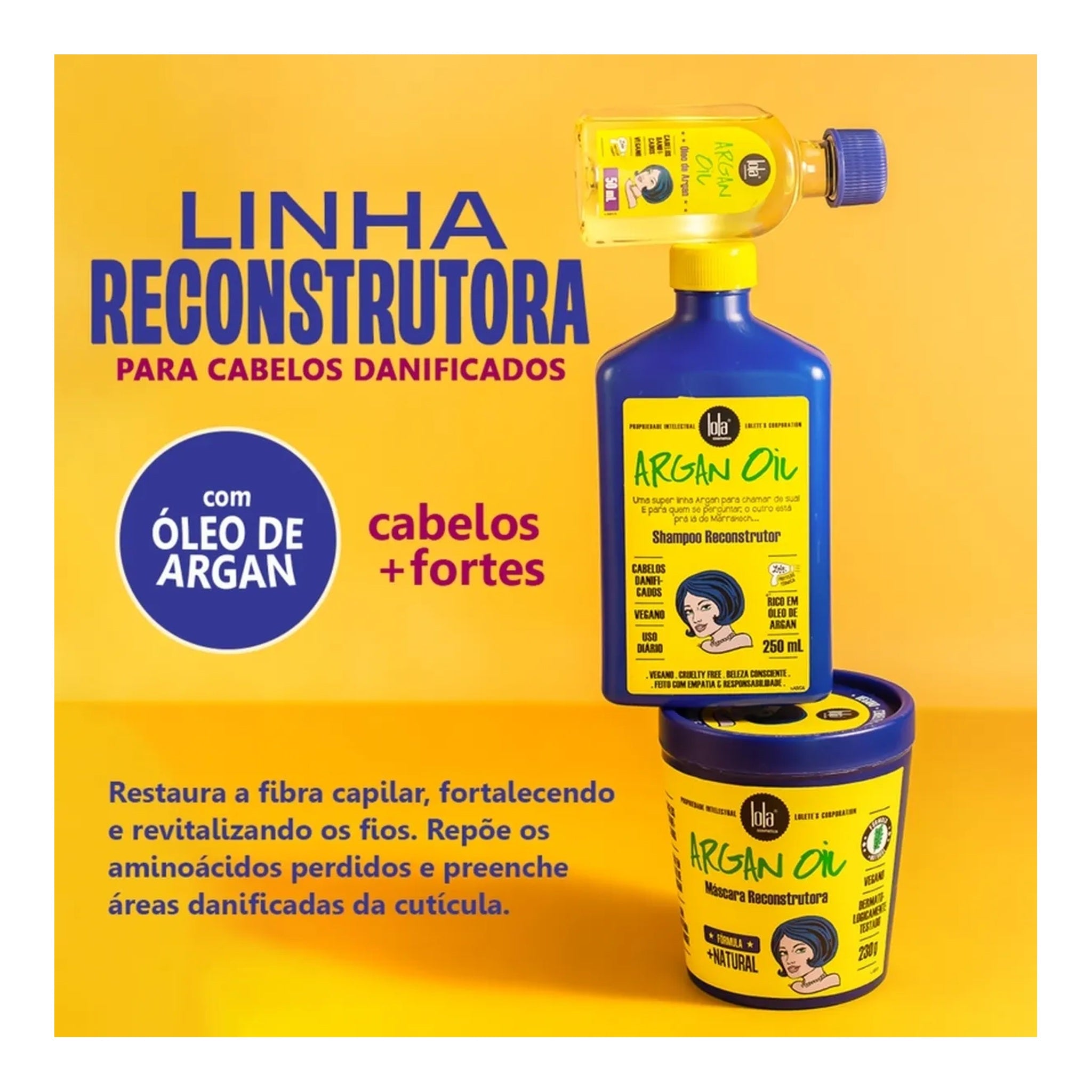Lola Argan Oil Shampoo Reconstrutor 250ml — foto oficial da marca