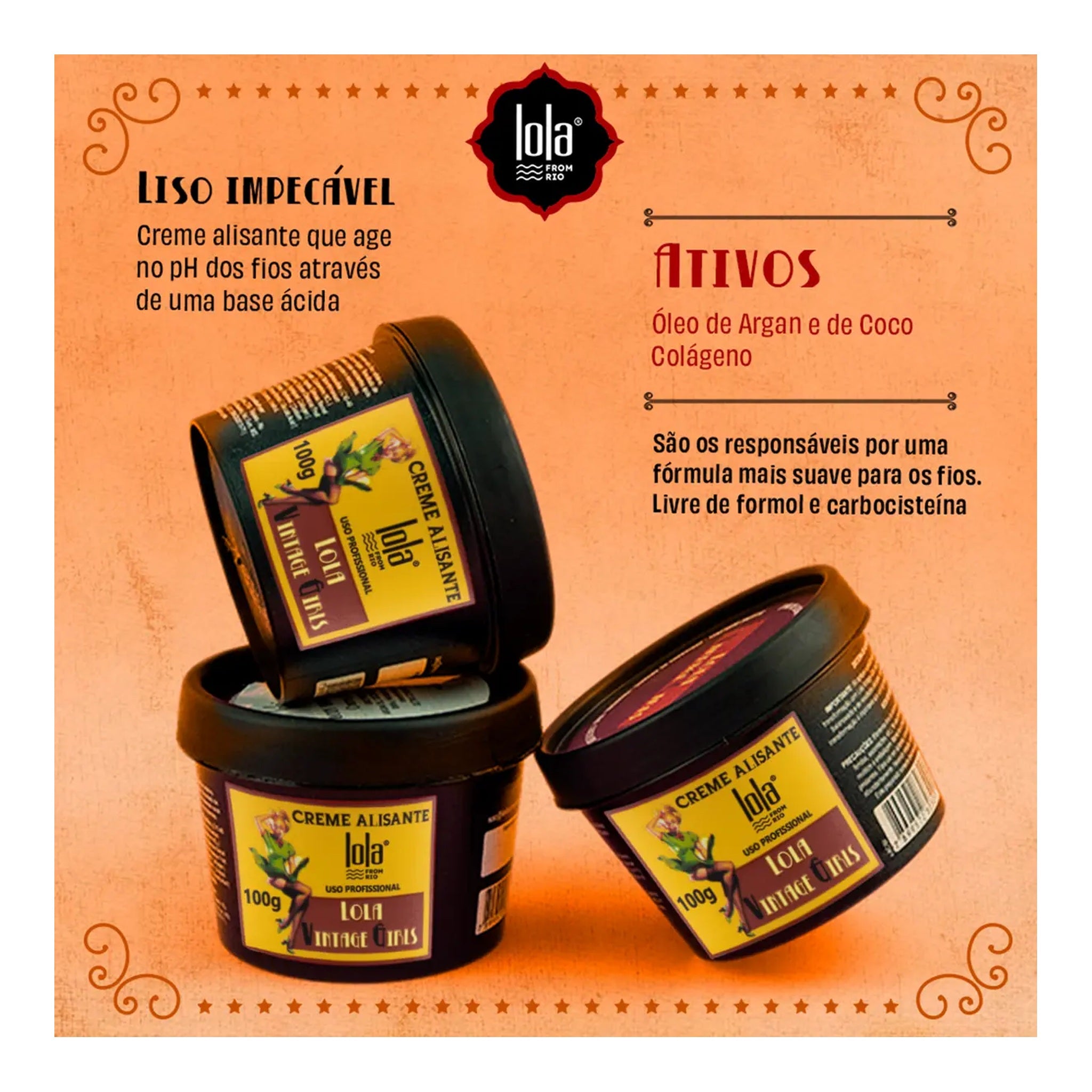 Lola Vintage Girls Creme Alisante 100g — foto oficial da marca