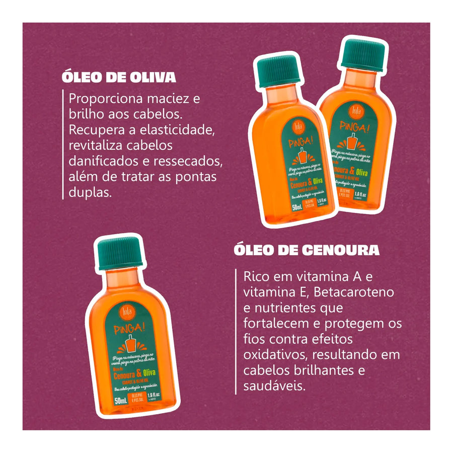 Lola Pinga Óleo Cenoura & Oliva 50ml — foto oficial da marca