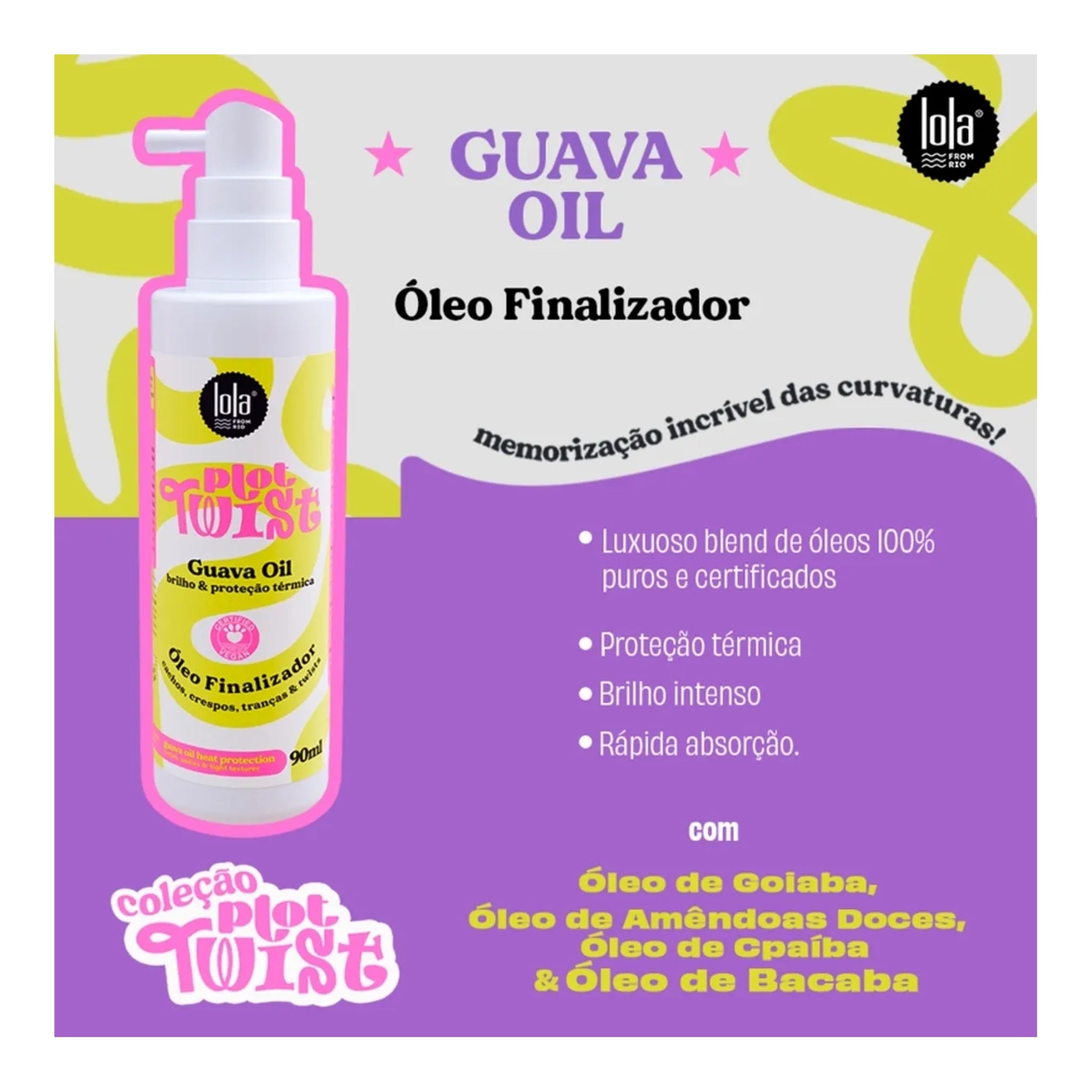 Lola Plot Twist Guava Óleo Finalizador 90ml — foto oficial da marca