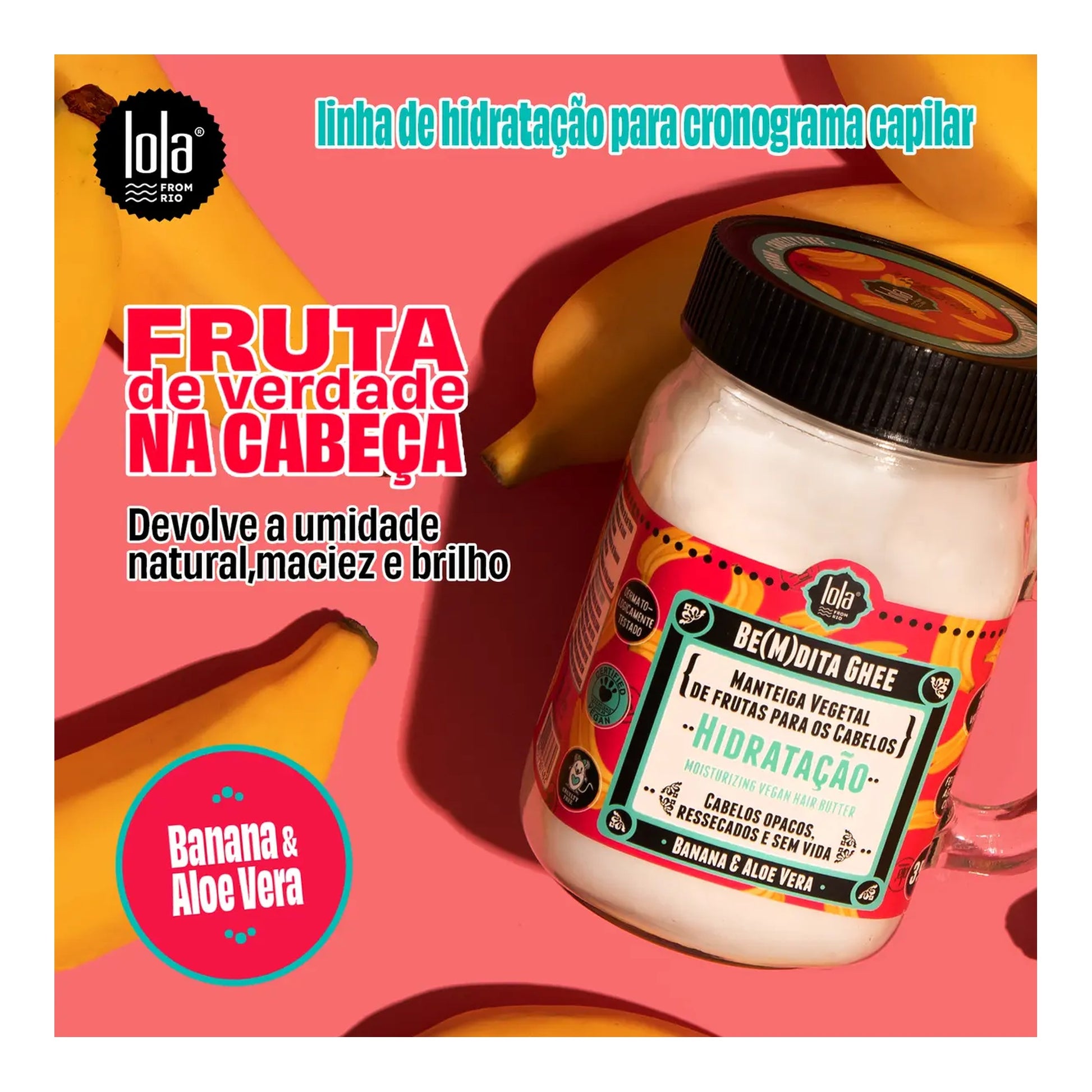 Lola Be(M)Dita Ghee Máscara Hidratação Banana E Aloe Vera 350g — foto oficial da marca