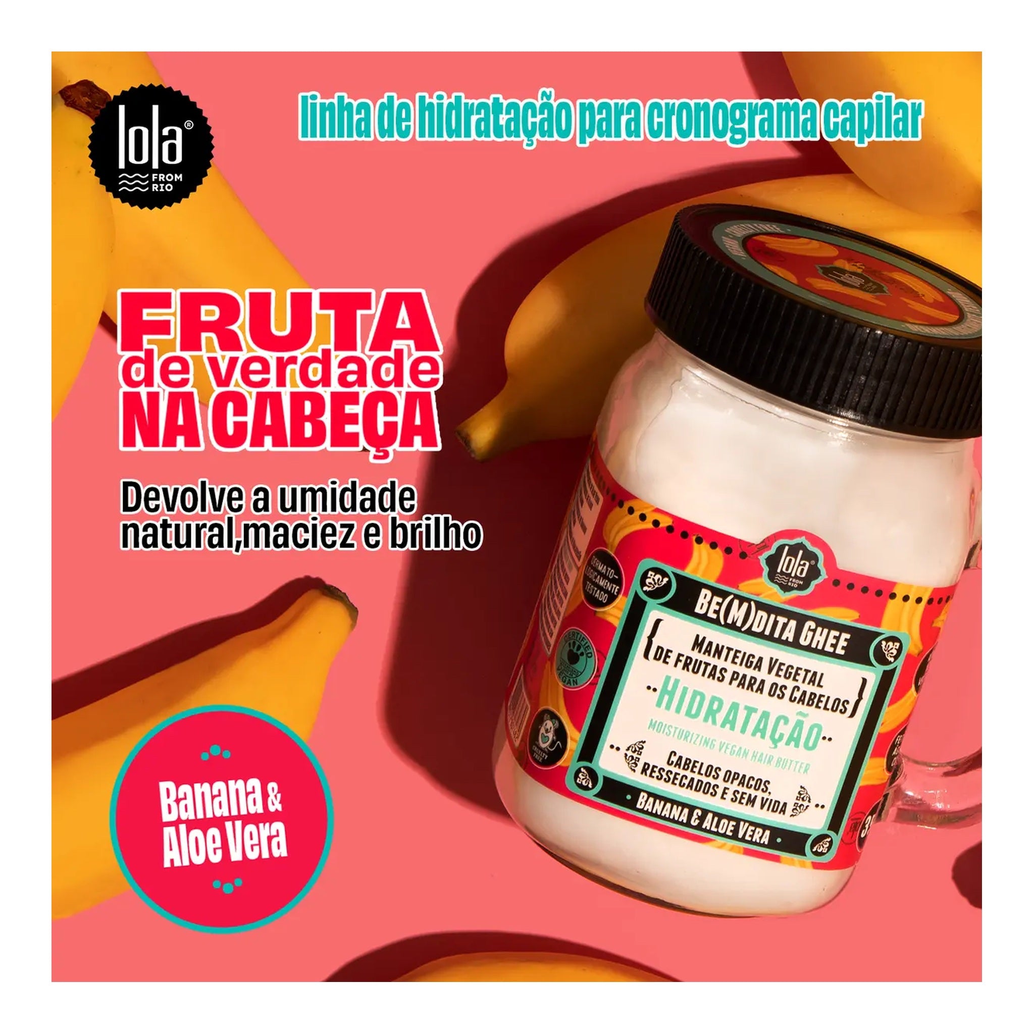 Lola Be(M)Dita Ghee Máscara Hidratação Banana E Aloe Vera 350g — foto oficial da marca