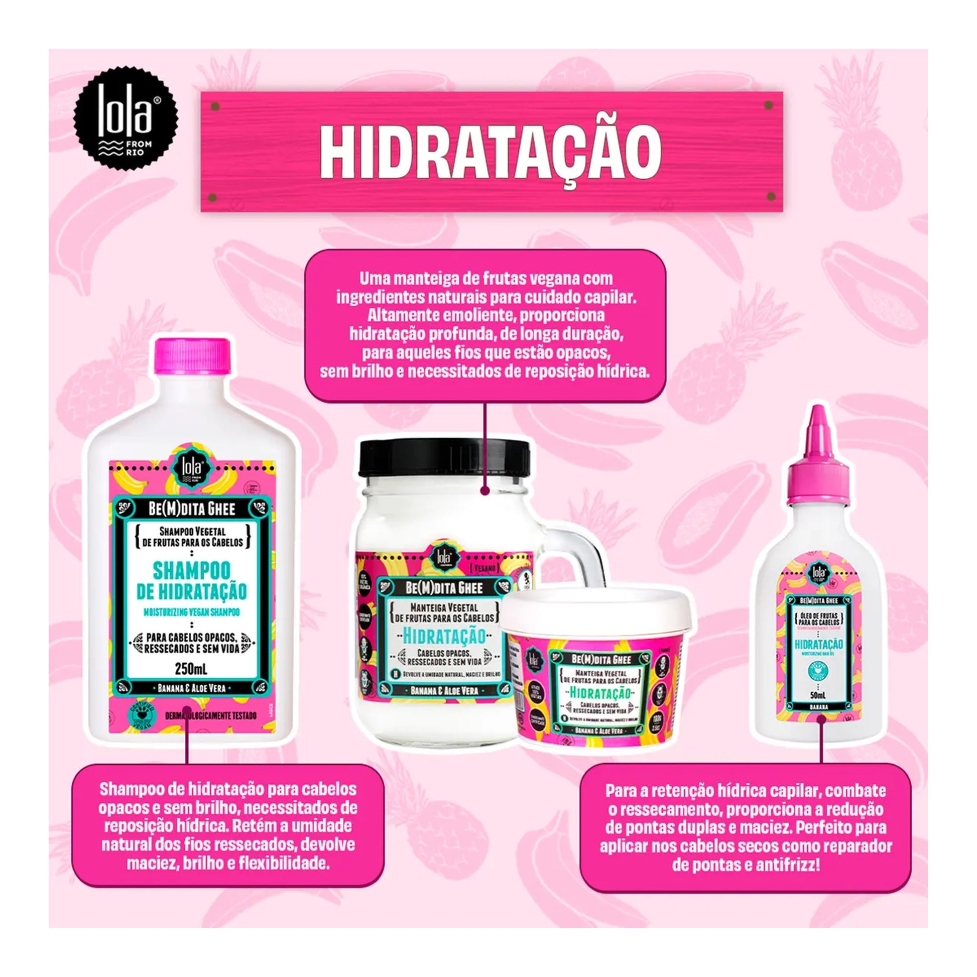 Lola Be(M)Dita Ghee Máscara Hidratação Banana E Aloe Vera 350g — foto oficial da marca