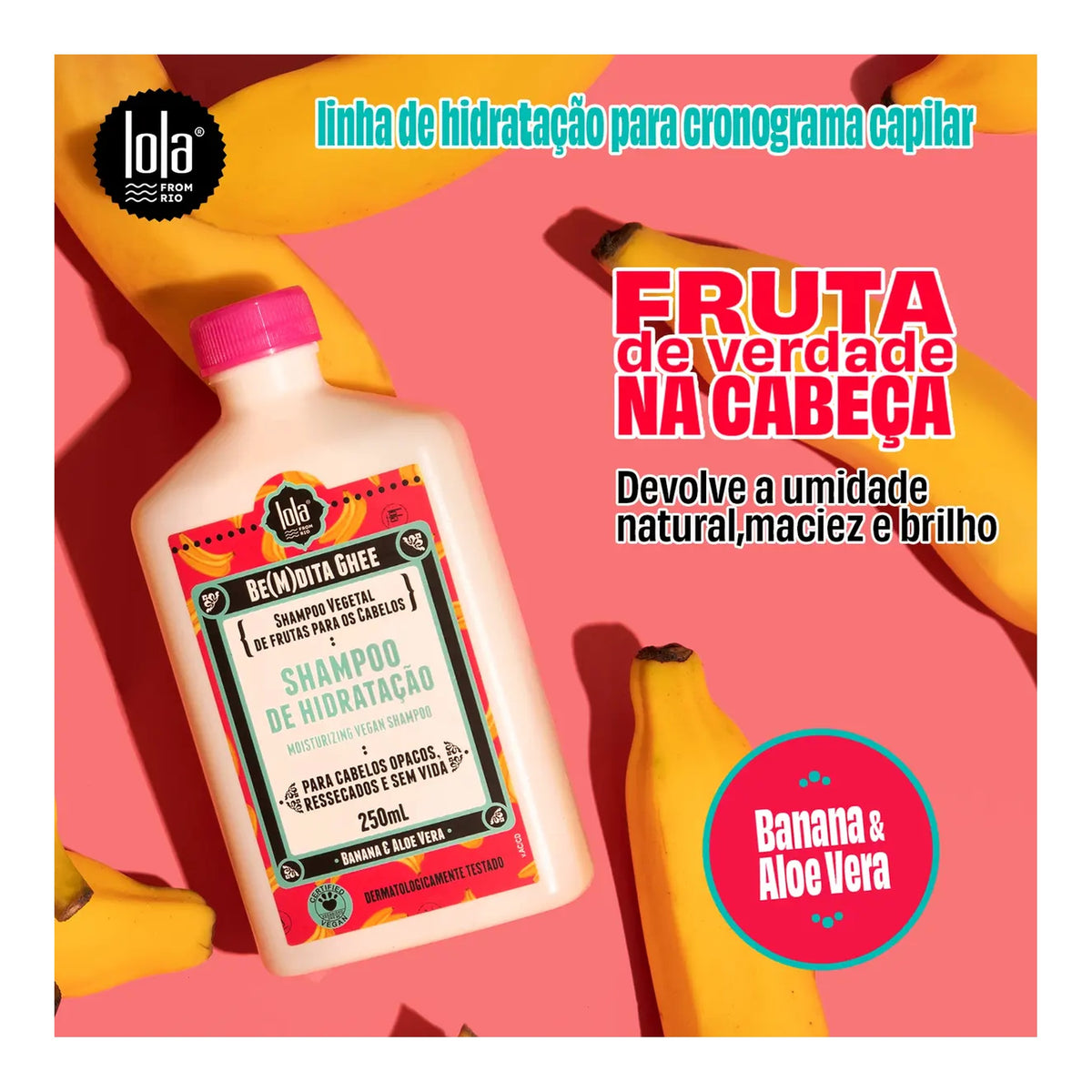 Lola Be(M)Dita Ghee Shampoo Hidratação Banana e Aloe Vera 250ml — foto oficial da marca