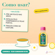 Óleo Camomila Lola Iluminador para Loiros: como usar, passo a passo, diário ou quando for preciso